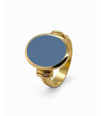R&C R&C herenring goud 14k met lagensteen maat 18,75