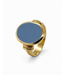 R&C herenring goud 14k met lagensteen maat 18,75