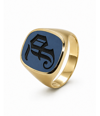 R&C R&C herenring goud 14k met lagensteen kleur 5 maat 20