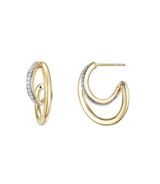Passione Passione oorhangers goud 14k met diamant 0.40ct Si/G