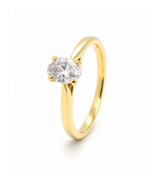Tomylo Tomylo Ring 14k geelgoud LAB Grown Oval diamant 0.64ct maat 56