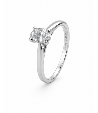 Tomylo Tomylo Ring 14k witgoud LAB Grown Oval diamant 0.38ct maat 54