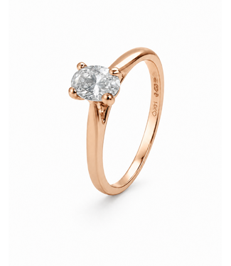 Tomylo Tomylo Ring 14k roségoud LAB Grown Oval diamant 0.38ct maat 52