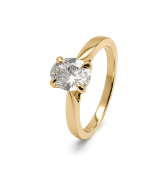 Tomylo Tomylo Ring 14k geelgoud LAB Grown Oval diamant 1.02ct maat 57