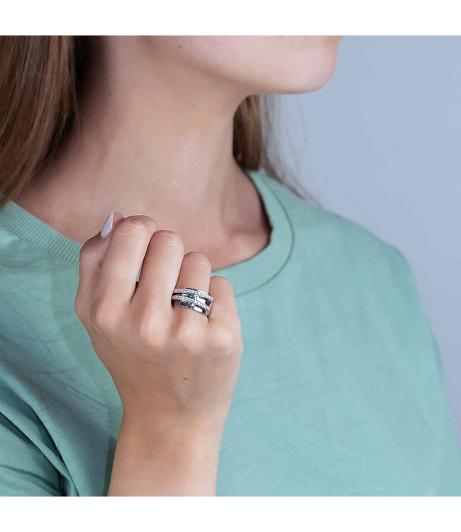 R&C ring Galla geel/witgoud 14k met diamant 0.15ct RIN0052 maat 57