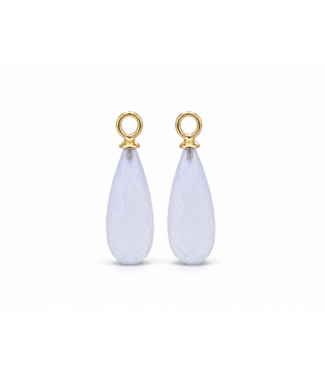 ROEMER by Bregje ROEMER by Bregje geelgouden oorbelhangers met Chalcedoon