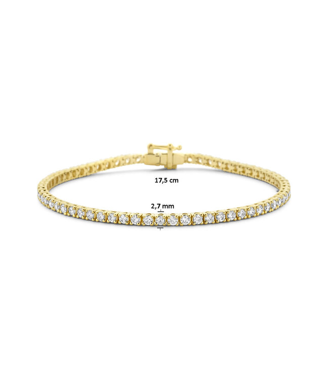Tomylo tennisarmband goud 14k & labgrown diamant 3.00ct Si/G 17.5cm