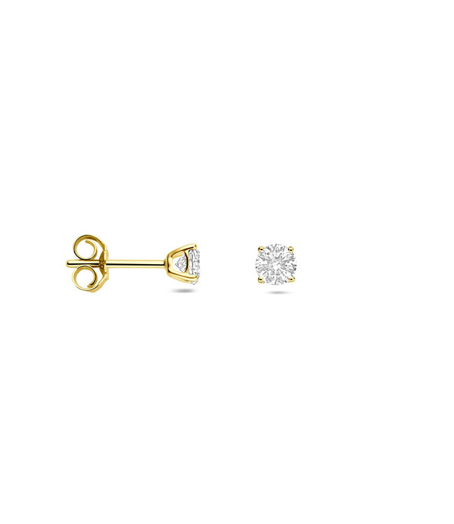 Tomylo oorknoppen goud 14k & labgrown diamant 0.50ct Si/GH 4mm