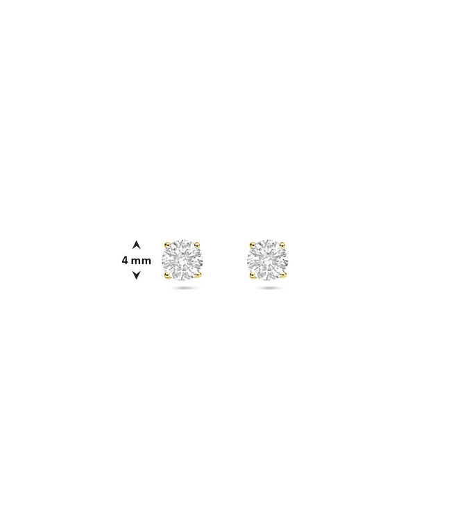 Tomylo oorknoppen goud 14k & labgrown diamant 0.50ct Si/GH 4mm
