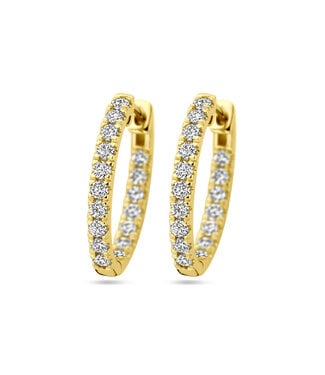 Tomylo Tomylo oorringen goud 14k & labgrown 0.96ct. Si/gh 20x2.5mm
