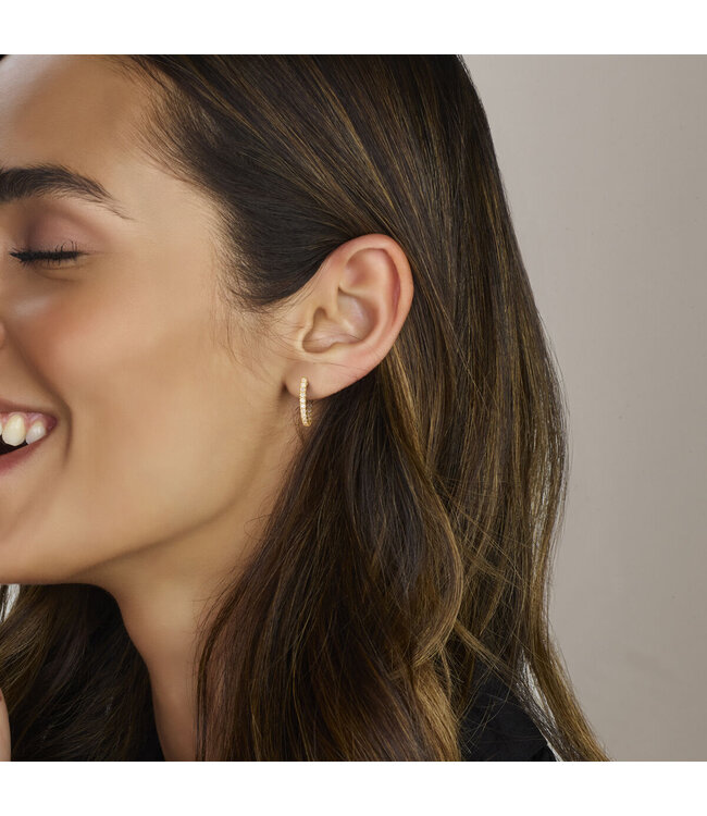 Tomylo oorringen goud 14k & labgrown 0.96ct. Si/gh 20x2.5mm