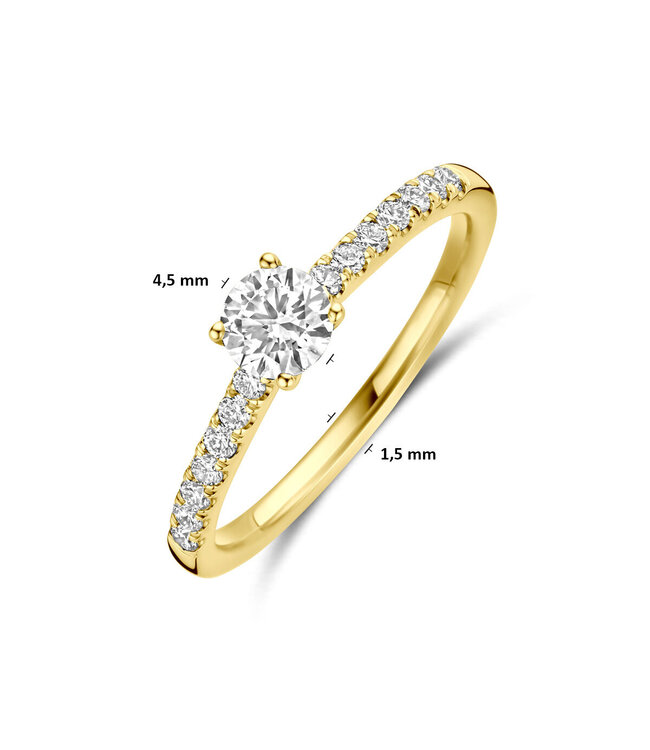 Tomylo ring roségoud 14k & labgrown diamant 0.58ct. VS/G maat 54