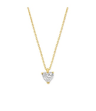 Tomylo Tomylo hanger met collier goud 14k & labgrown diamant hart 1.00ct Vs/DE 41-43-45cm