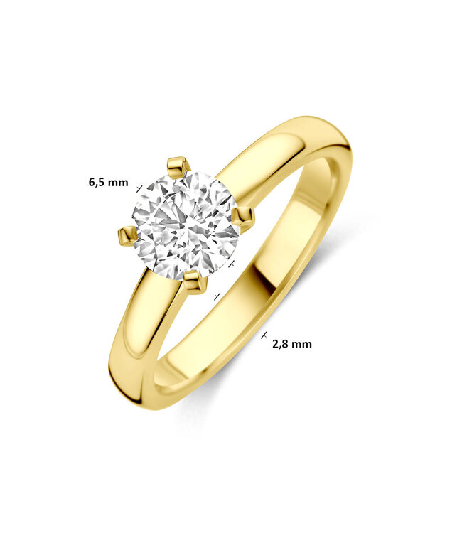Tomylo Ring goud 14k & labgrown diamant 1.00ct Vs/G maat 56