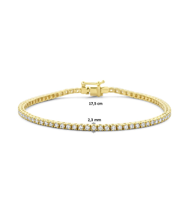 Tomylo tennisarmband goud 14k & labgrown diamant 2.00ct Si/G 17.5cm