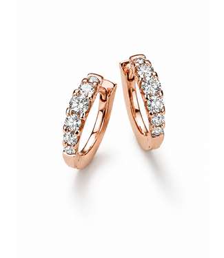 Noor Noor oorringen roségoud 14k met diamant 0.50ct W/Si