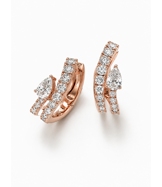 Noor Noor oorringen roségoud met diamant 1.00ct Si/Wes