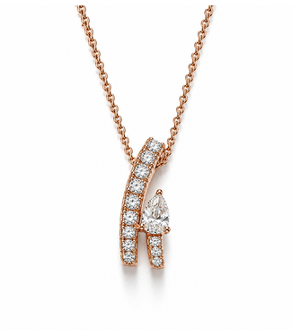 Noor Noor collier met hanger roségoud 14k met diamant 0.48ct Si/Wes