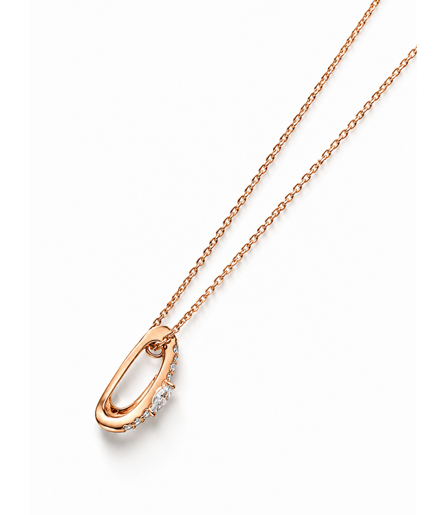 Noor collier met hanger roségoud 14k met diamant 0.48ct Si/Wes