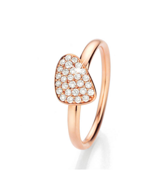 Noor Noor ring roségoud met 0.22ct diamant W/Si 53