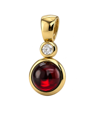 ROEMER by Bregje ROEMER by Bregje hanger 18K geelgoud met granaat en diamant 0,15ct TW VS