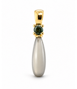 ROEMER by Bregje ROEMER by Bregje hanger met maansteen en groene saffier 14K geelgoud
