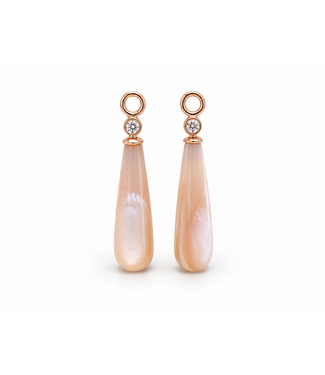 ROEMER by Bregje ROEMER by Bregje oorbelhangers met parelmoer en diamant 14K rosegoud