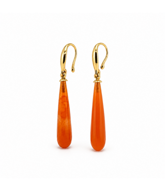 ROEMER by Bregje ROEMER oorhangers met carneool 14K geelgoud