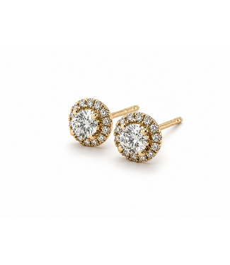 ROEMER ROEMER oorstekers 18k geelgoud met diamant Halo 0.40ct
