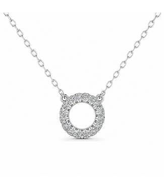 ROEMER ROEMER Collier 14k witgoud met diamant 0.13ct