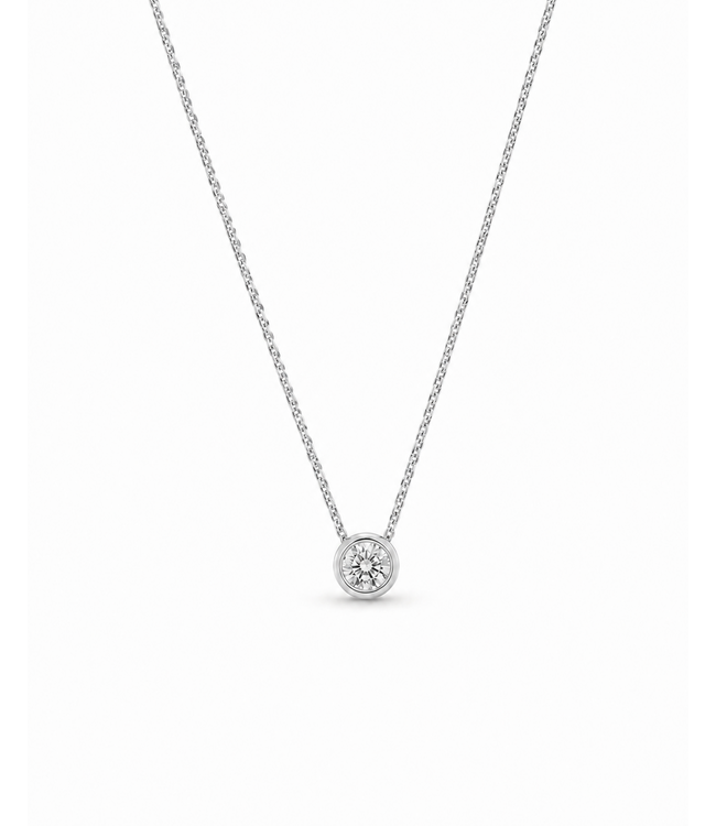 ROEMER Collier 14k witgoud met diamant 0.18ct