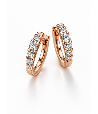Noor Noor oorringen roségoud 14k met diamant 0.50ct W/Si