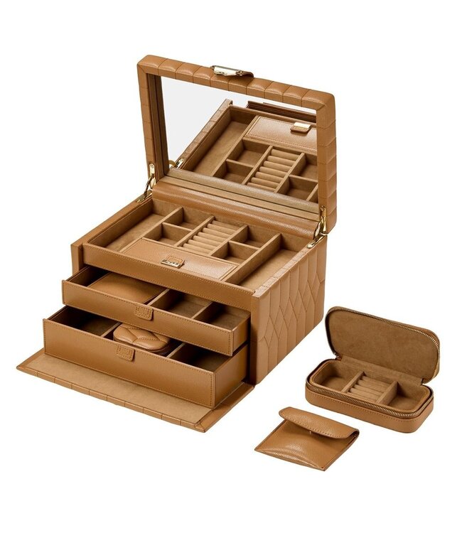 WOLF Lauren Medium Jewelry Box  Caramel 349707