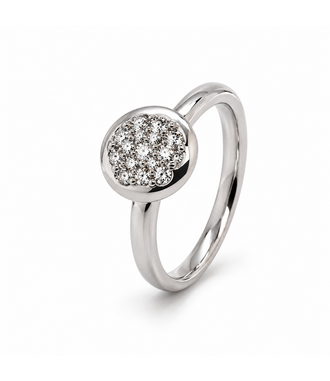 Positano ring witgoud 14k met 0.22ct diamant maat 52