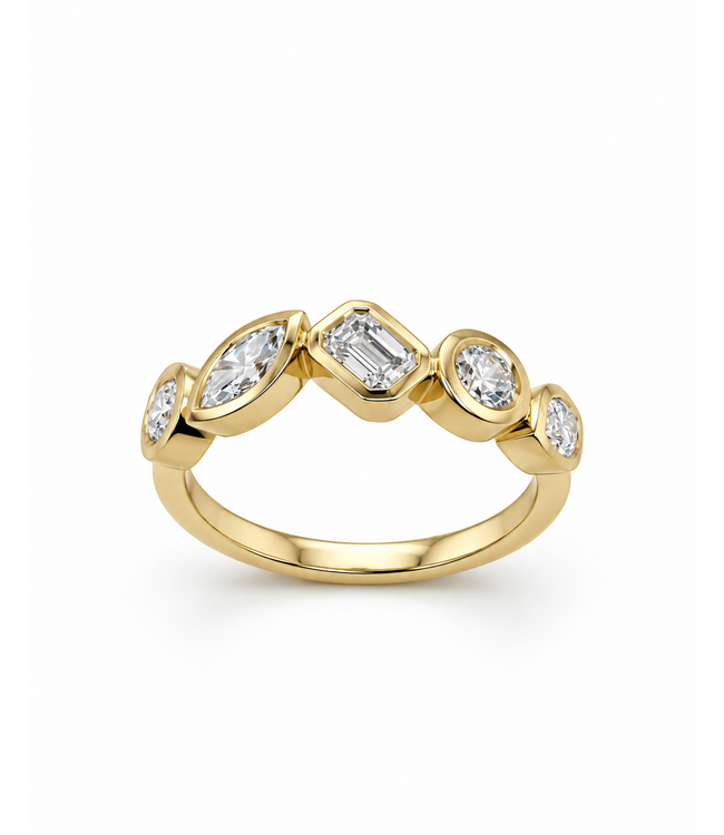 Positano ring goud 14k met 0.90ct diamant maat 54