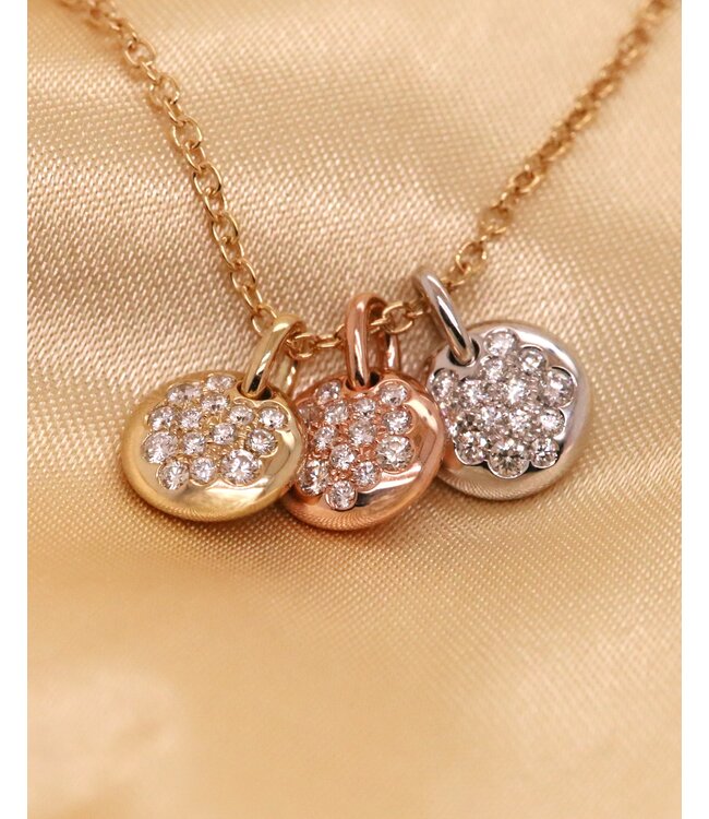 Positano hanger roségoud 14k met 0.19ct diamant