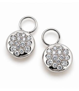 Positano Positano oorbelbedels witgoud 14k met 0.40ct diamant