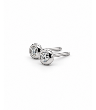 ROEMER by Bregje ROEMER by Bregje oorstekers 14k witgoud met Diamant 0.16ct