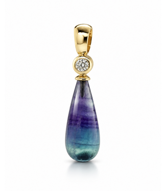 ROEMER by Bregje ROEMER by Bregje Hanger 14k geelgoud met Fluoriet en diamant 0.15ct