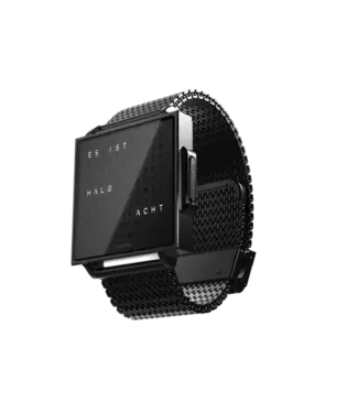 Qlocktwo Qlocktwo horloge black steel W382641.13