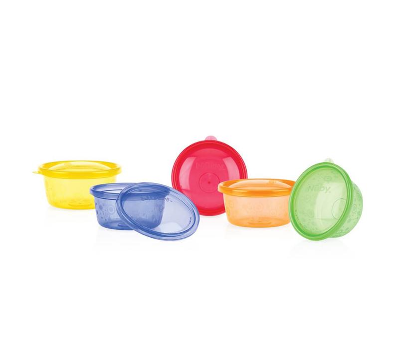 Nuby Herbruikbare Kommetjes 6 Stuks + Deksel 300 ml