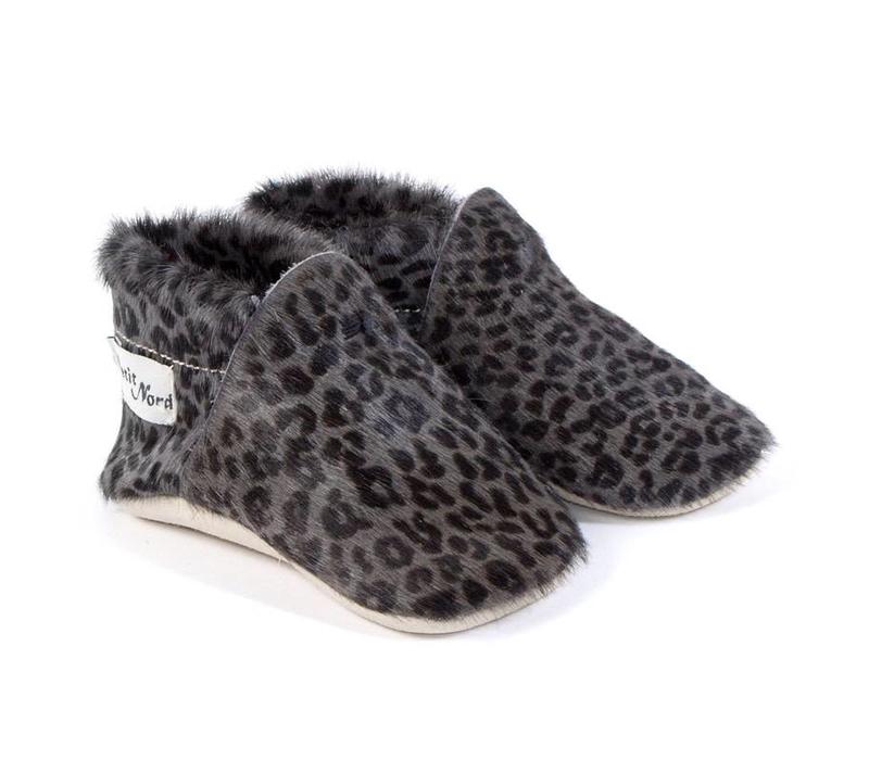 Petit Nord Baby Shoes Calf Grey Panther