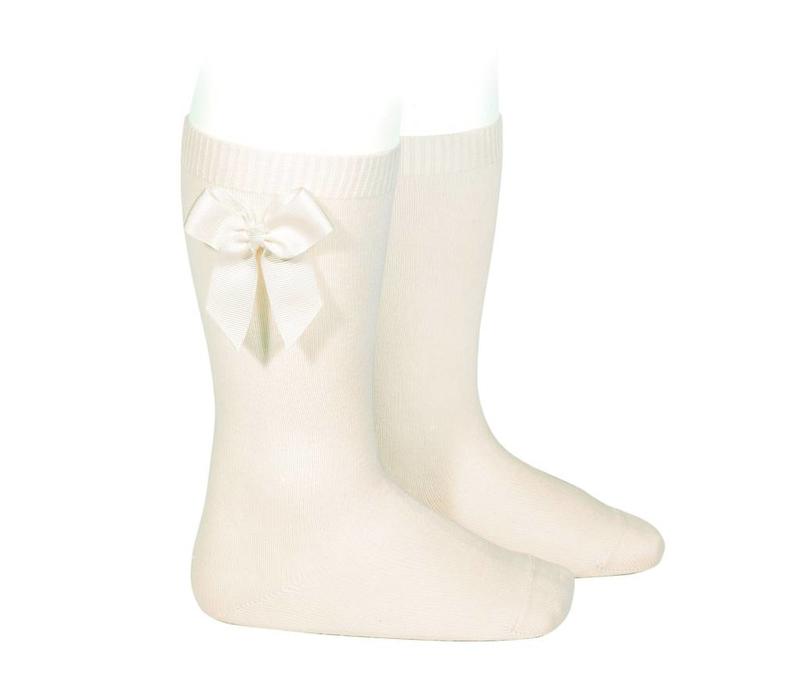 Condor Knee Socks With Bow Offwhite