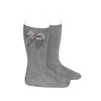 Condor Knee Socks With Bow Grey