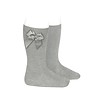 Condor Condor Knee Socks With Bow Light Grey