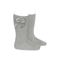 Condor Knee Socks With Bow Light Grey