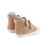 Théophile & Patachou Booties Nubuck Pom Pom Fur Beige