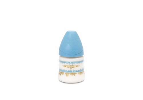 Suavinex Suavinex Couture Drinkfles Silicone - +0S - 150ml - Light Blue