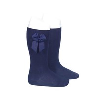 Condor Knee Socks With Bow On The Side Navy