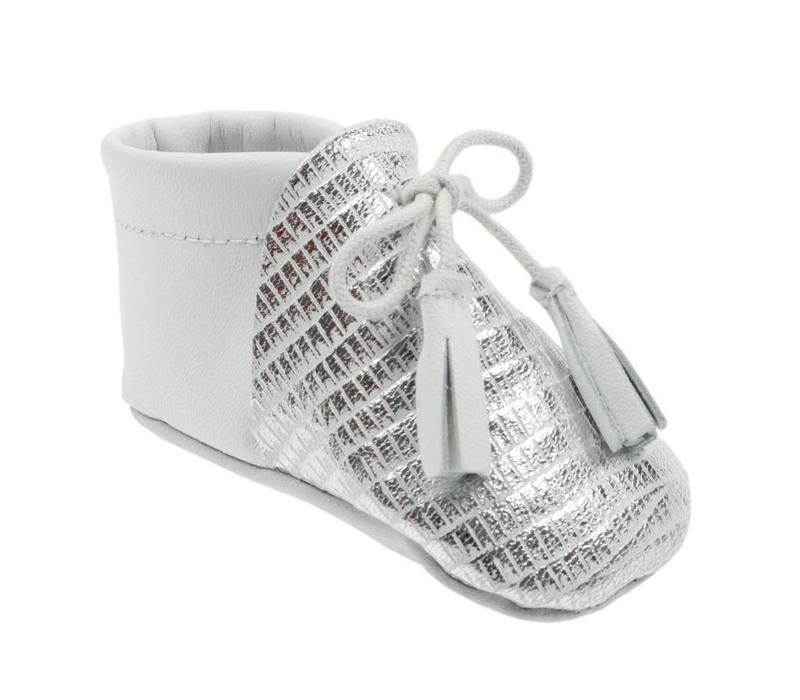 Le Petit Fils Du Cordonnier Baby Shoes Colibri Silver White